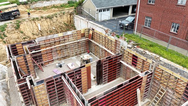 Detail view of concrete formwork in Hyde Park Cincinnati