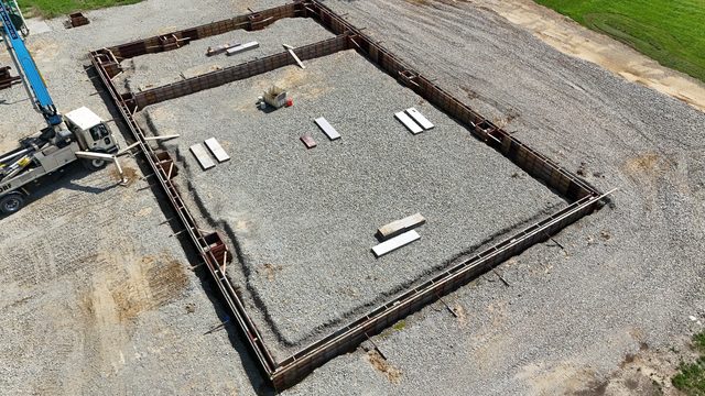 North elevation of commercial concrete foundation wall in Manchester IN