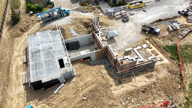Poured concrete walkout foundation addition in Indian Hill OH