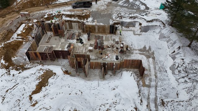 Precision poured retaining wall after form removal